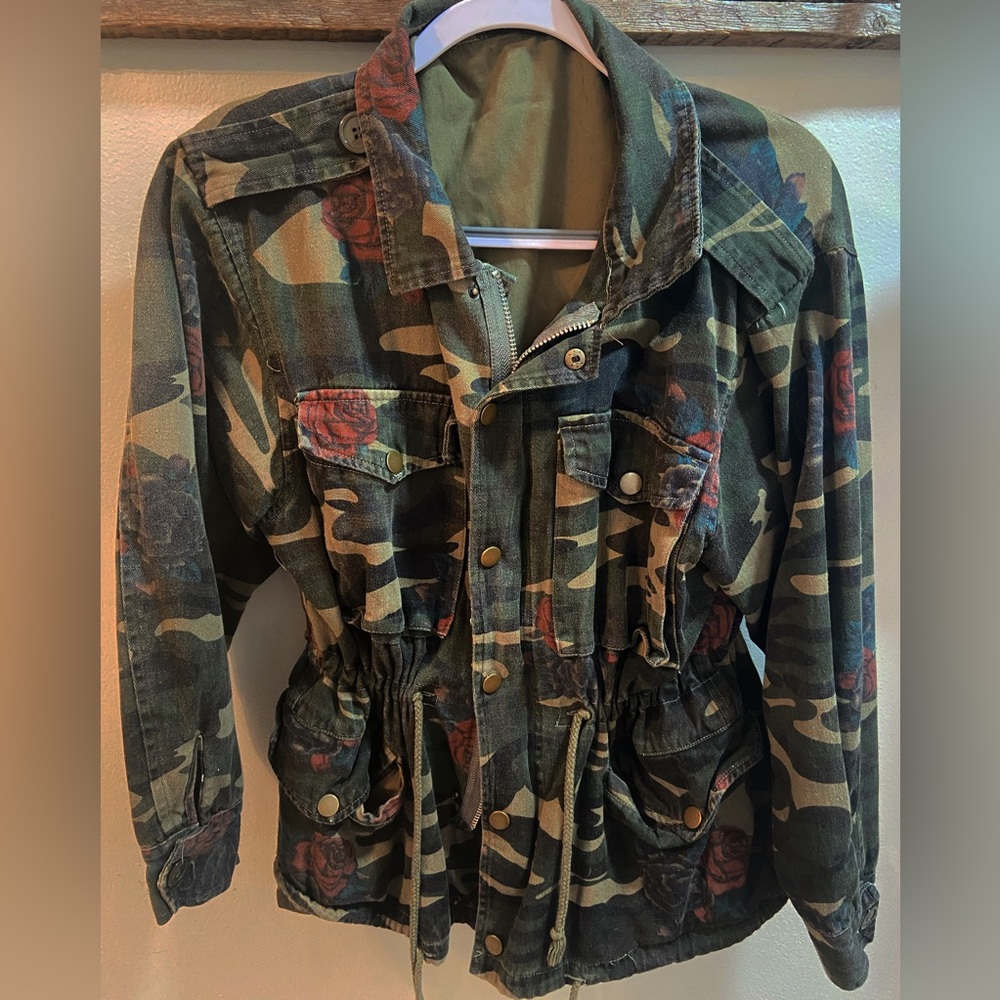 Camo with roses jacket